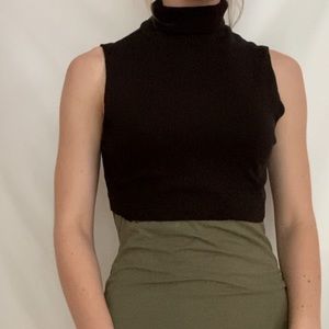 Cropped Turtle Neck Top